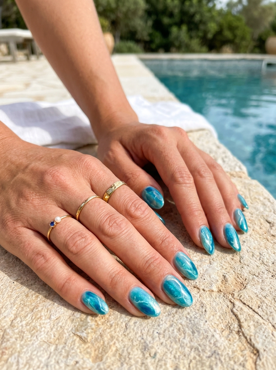 Mallorca Sea Blue Nails